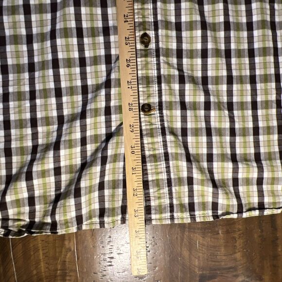 Carhartt Men Size 3XLT Shirt Button Down Top Brown Checkered Plaid Short Sleeve - Picture 5 of 5